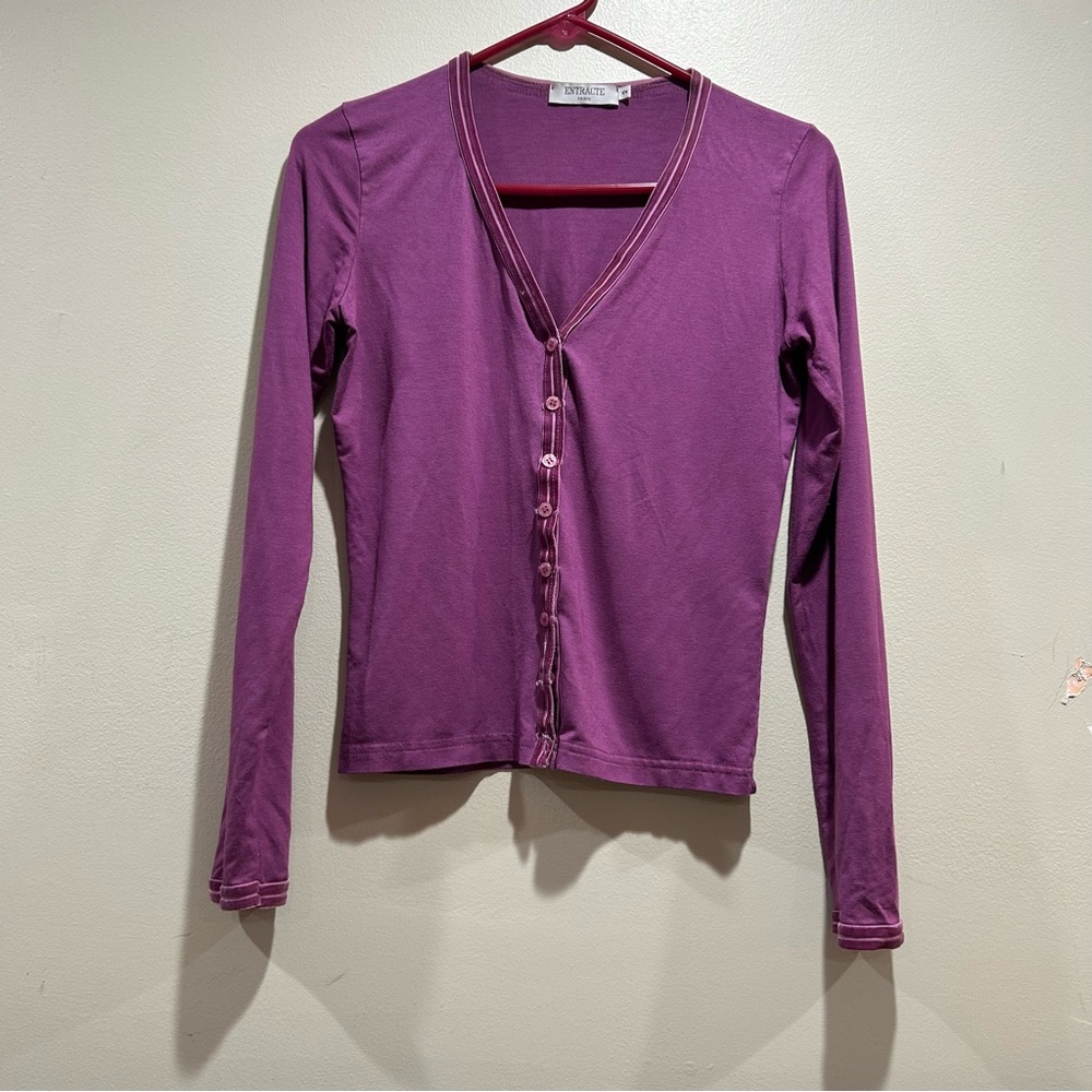ENTRACTE Paris purple Cardigan. Size 2